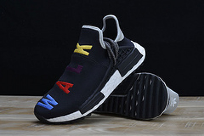 pharrell x  nmd hu tri-color black running shoes 114970010