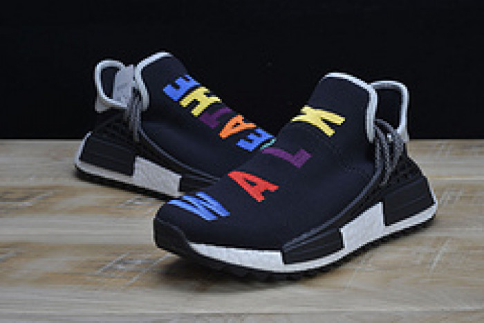 pharrell x  nmd hu tri-color black running shoes 114970010