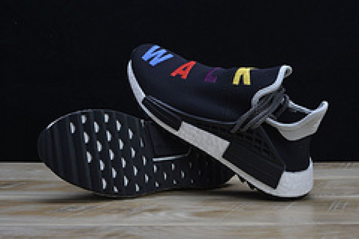 pharrell x  nmd hu tri-color black running shoes 114970010